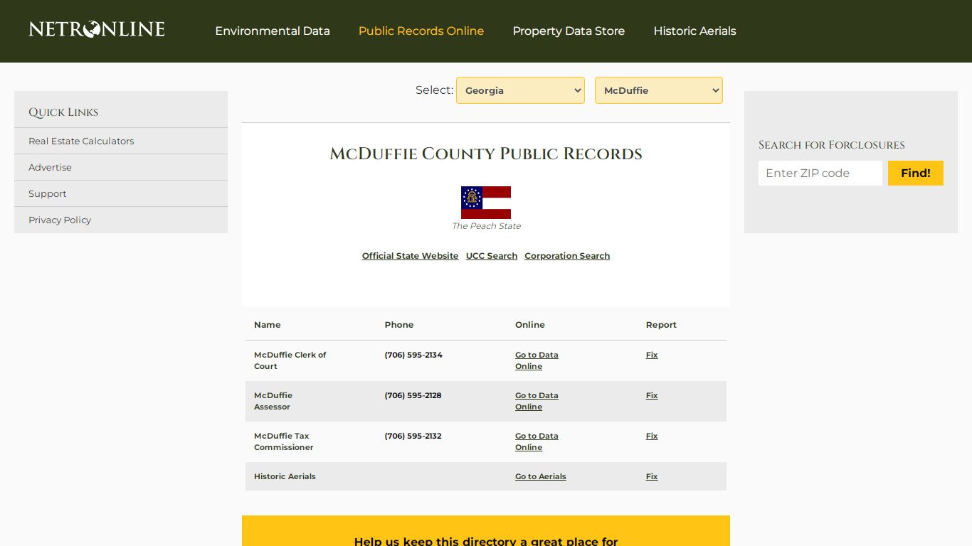 McDuffie County Public Records - NETROnline.com